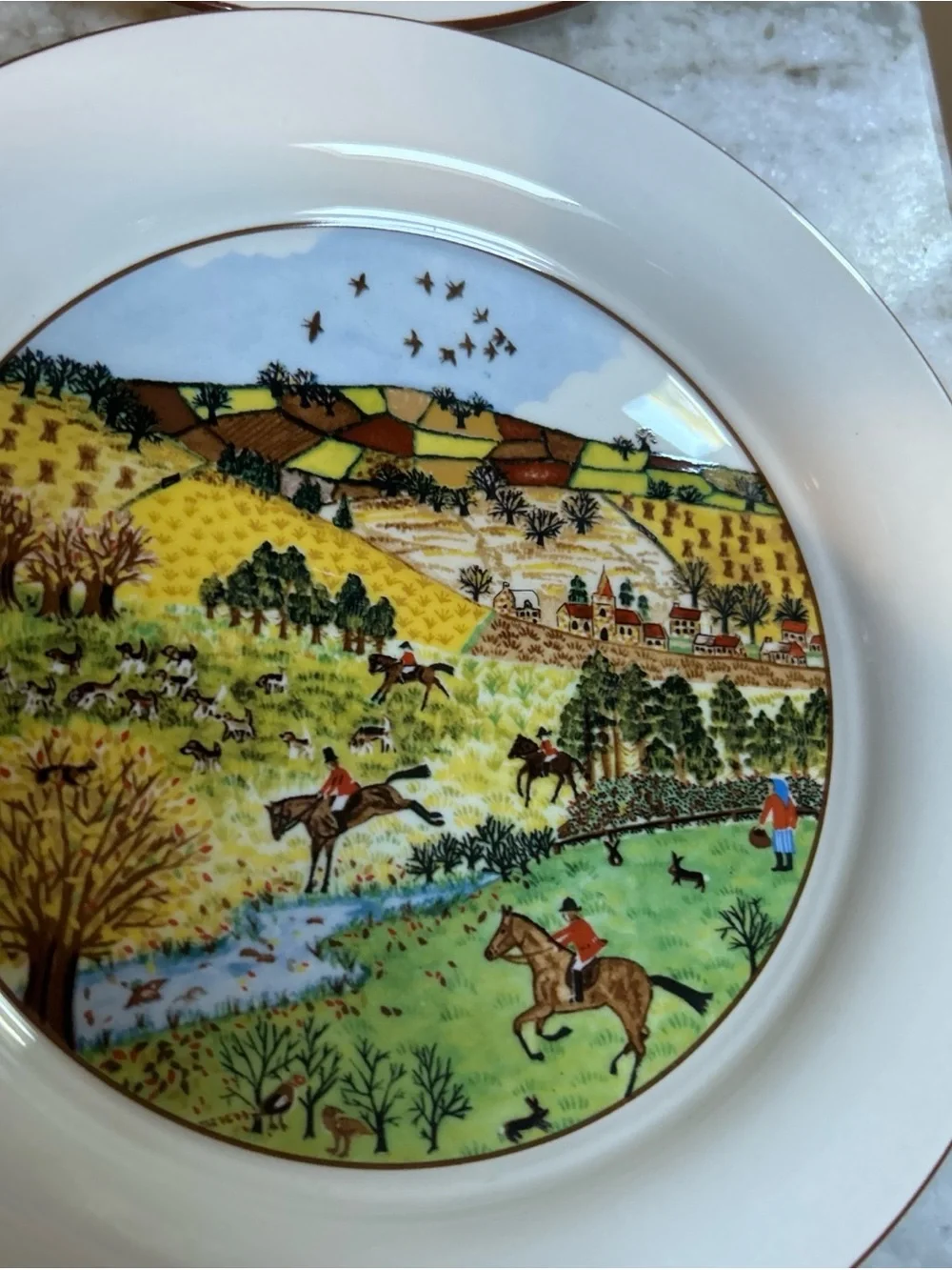 Lenox Winter Scenic Chinastone  Plates Set Of 4 Village microwave safe 8 “ each